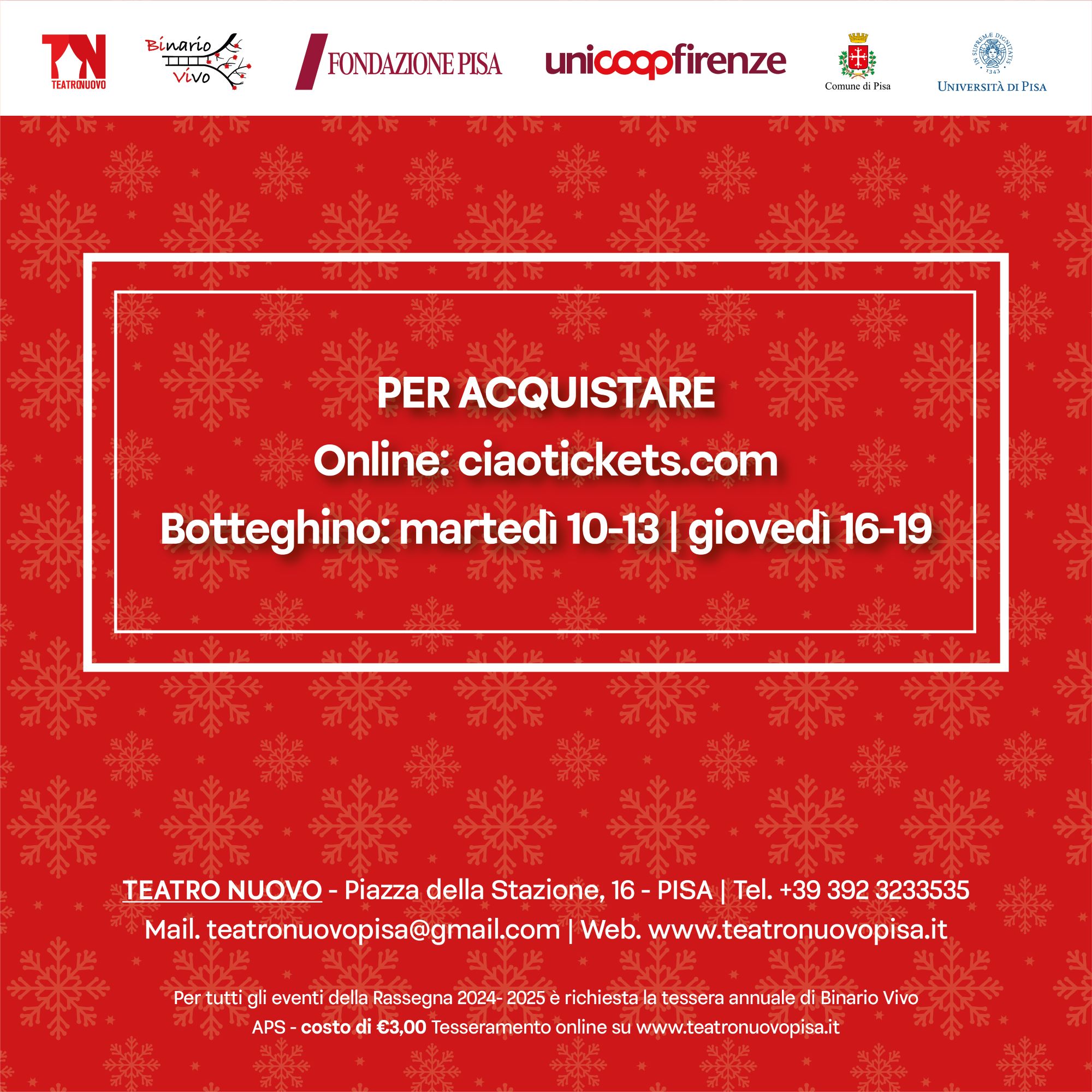 A Natale Regala Teatro Teatro Nuovo Pisa